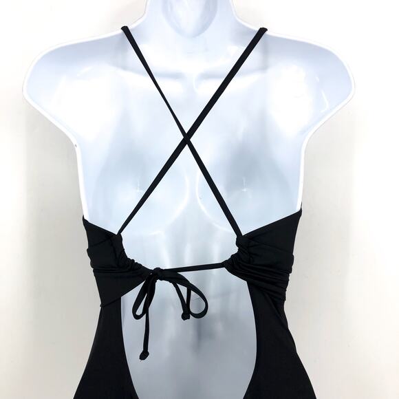 BECCA Standard Color Code Plunge Neck One Piece Swimsuit Medium Black NWT - Picture 9 of 13